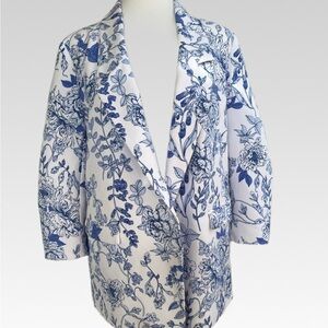Avenue Blue Floral Patterned Jacket size M